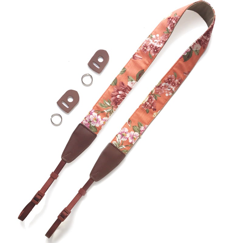 Alled Camera Strap Neck, Adjustable Vintage Orange Floral Camera Straps Shoulder Belt for Women/Men,Camera Strap for Nikon/Canon/Sony/Olympus/Samsung/Pentax ETC DSLR/SLR - Image 3